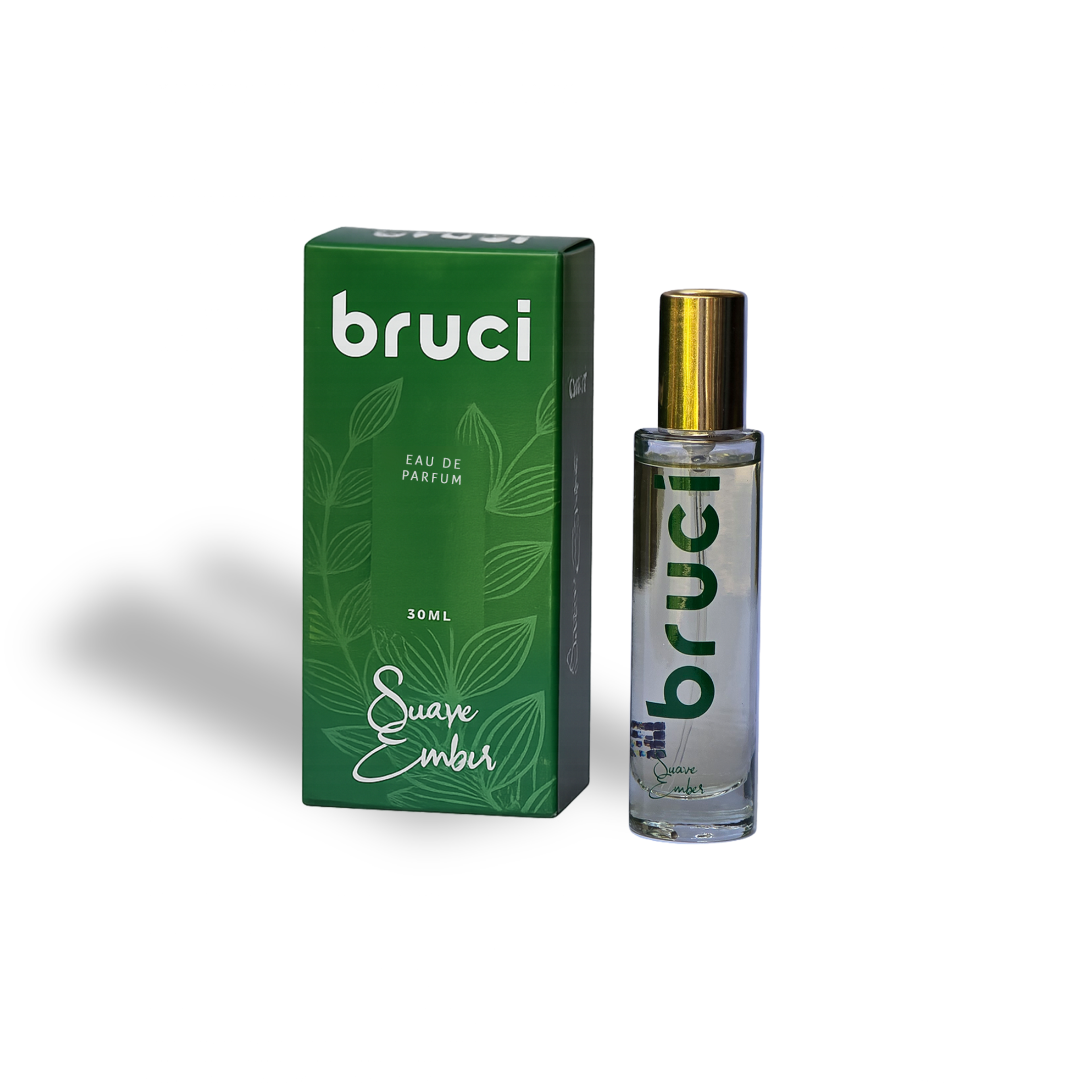 Green perfume box and bottle.